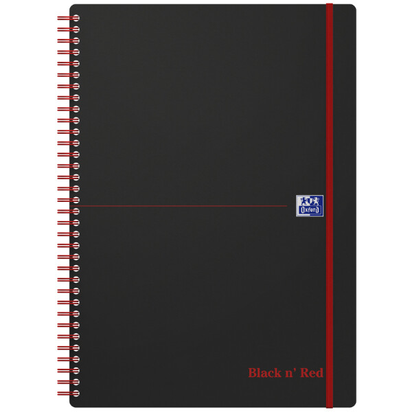 Oxford Spiralbuch Office "Black n Red", DIN A4, liniert, PP