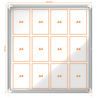 nobo Schaukasten Premium Plus, Metall-Rückwand, 4 x...