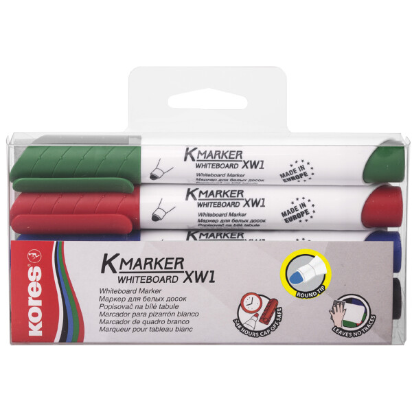 Kores Whiteboard- & Flipchart-Marker "K MARKER", 4er Etui
