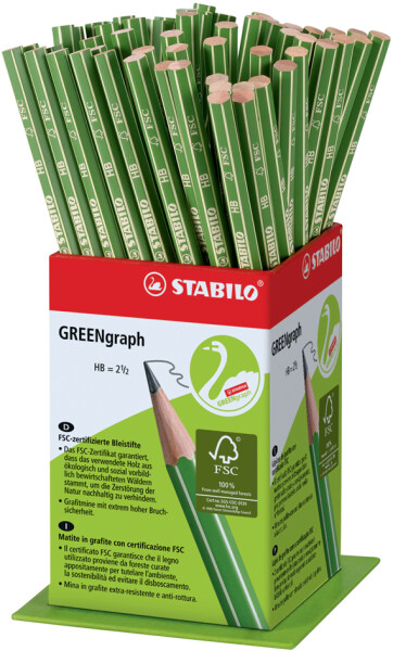 STABILO Bleistift GREENgraph, Härtegrad: HB, 60er Display