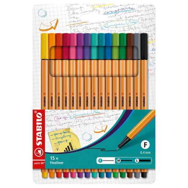 STABILO Fineliner point 88, 15er Kartonetui