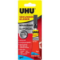 UHU Sekundenkleber SUPERGEL, lösemittelhaltig, 10 g...