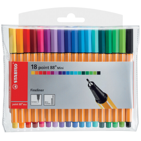 STABILO Fineliner point 88 Mini, 18er Kunststoffetui