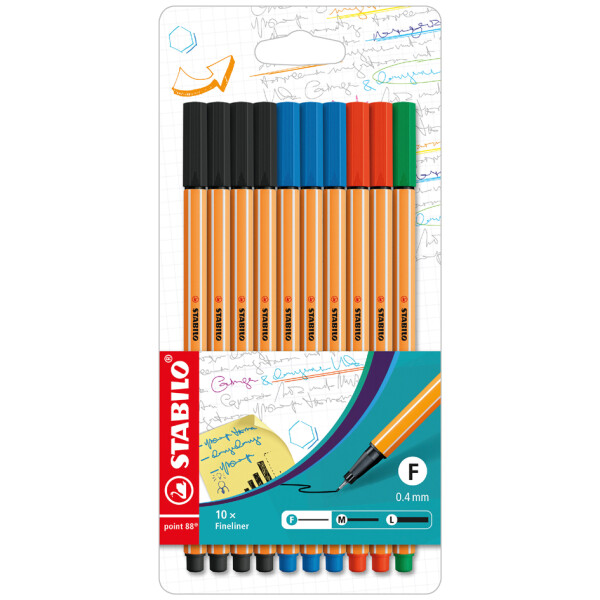 STABILO Fineliner point 88, 10er Office-Etui
