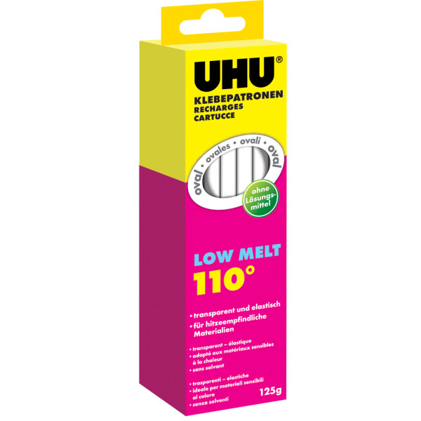 UHU Klebepatrone Low Melt, 200 g, transparent