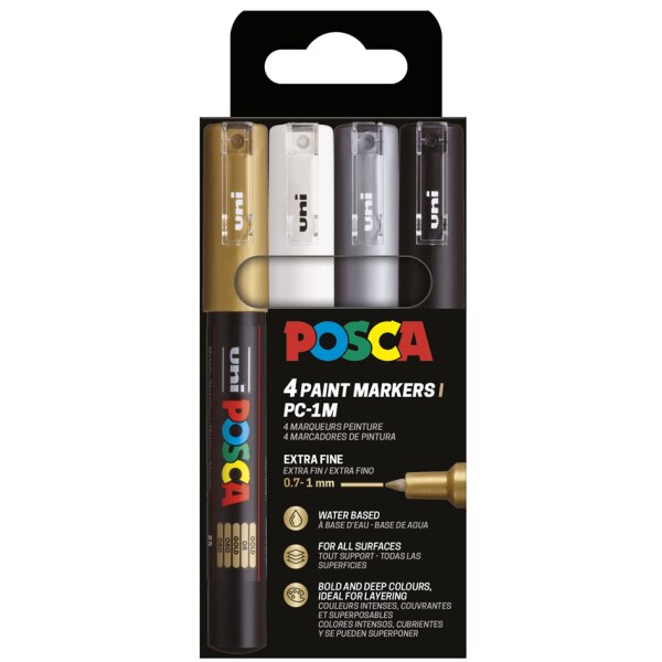 POSCA Pigmentmarker PC-1MC, 4er Etui