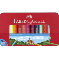 FABER-CASTELL Hexagonal-Buntstifte CASTLE, 12er Metalletui
