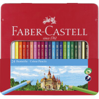 FABER-CASTELL Hexagonal-Buntstifte CASTLE, 12er Metalletui