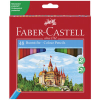 FABER-CASTELL Hexagonal-Buntstifte CASTLE, 48er Kartonetui