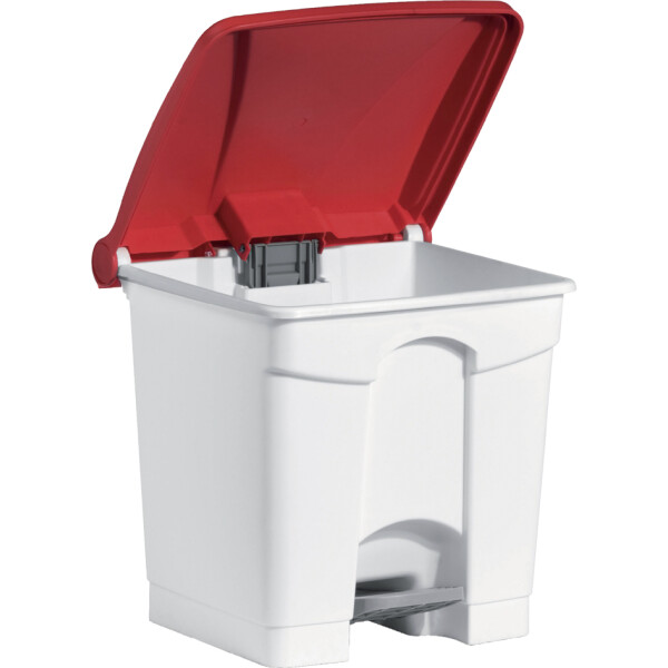 helit Tret-Abfalleimer "the step", 30 Liter, weiß weiß
