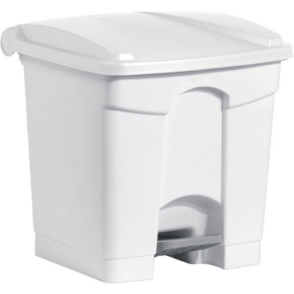 helit Tret-Abfalleimer "the step", 30 Liter, weiß weiß