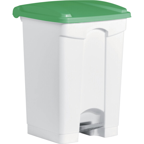 helit Tret-Abfalleimer "the step", 45 Liter, wei&szlig; gr&uuml;n