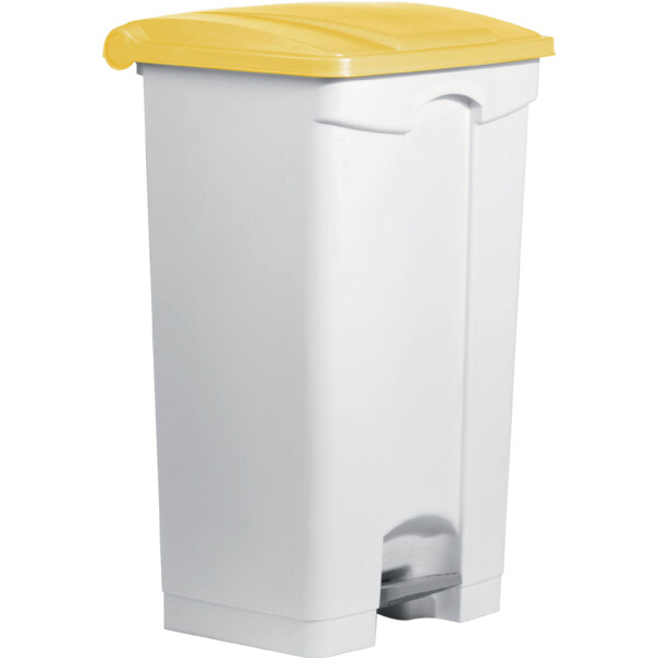 helit Tret-Abfalleimer "the step", 90 Liter, weiß gelb