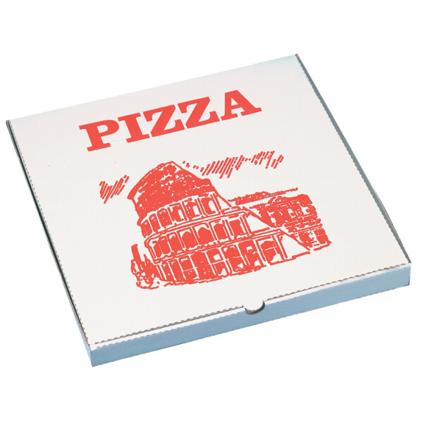 STARPAK Pizzakarton eckig, 300 x 300 x 30 mm, weiß rot