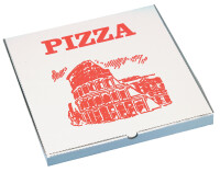 STARPAK Pizzakarton eckig, 300 x 300 x 30 mm, weiß rot