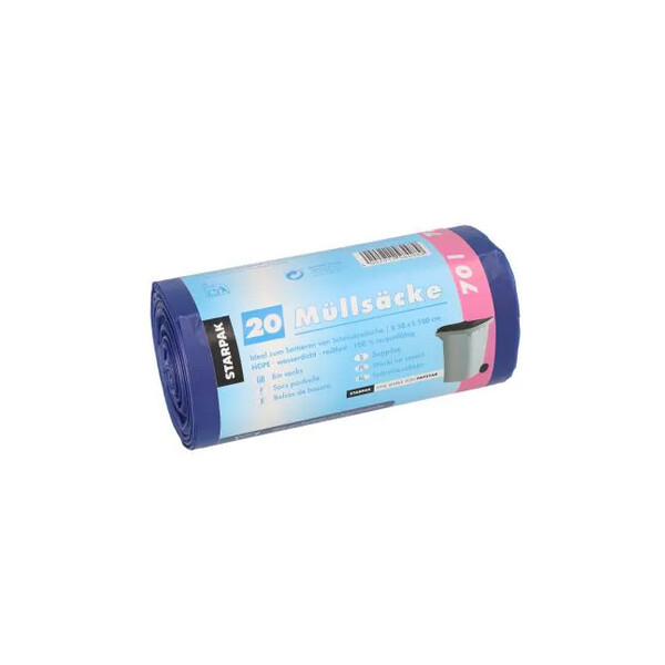 STARPAK M&uuml;lleimerbeutel HDPE, 18 Liter, wei&szlig;