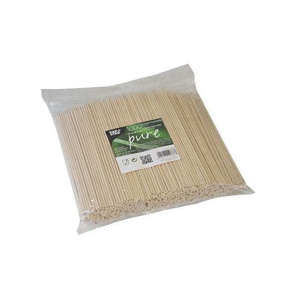 PAPSTAR Schaschlikspie&szlig;e "pure", aus Holz, L&auml;nge: 200 mm
