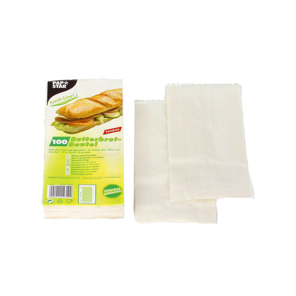 PAPSTAR Butterbrotbeutel, (B)100 x (T)30 x (H)210 mm