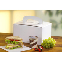 PAPSTAR Lunch-Box eckig, mit Tragegriff, weiß