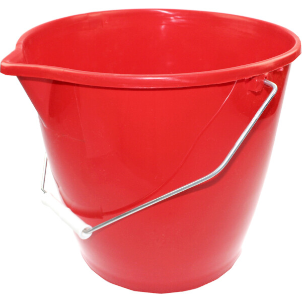 Peggy Perfect Putzeimer mit Stahlb&uuml;gel, 12 Liter, rot