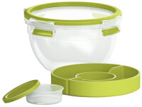 emsa Salatbox CLIP & GO, 1,0 Liter, transparent grün