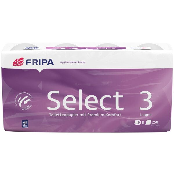 Fripa Toilettenpapier Select, 2-lagig, hochweiß