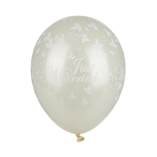 PAPSTAR Luftballons "Just Married", elfenbein metallic