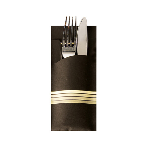 PAPSTAR Servietten-Tasche "Stripes", schwarz creme