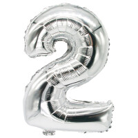 PAPSTAR Folienballon "Zahlen", Ziffer: 5, silber