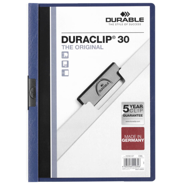 DURABLE Klemmhefter DURACLIP ORIGINAL 30, DIN A4, petrol