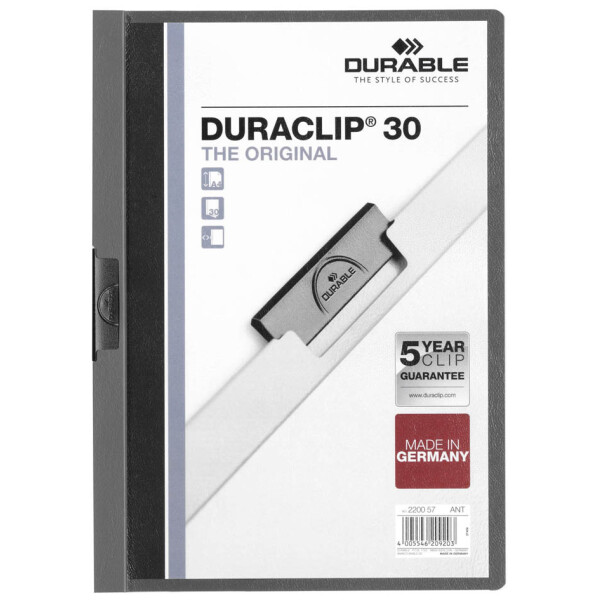 DURABLE Klemmhefter DURACLIP ORIGINAL 30, DIN A4, schwarz
