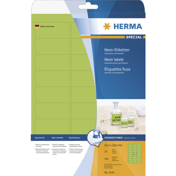 HERMA Universal-Etiketten SPECIAL, 99,1 x 67,7 mm, neon-grün