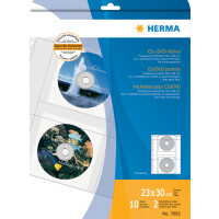 HERMA CD- DVD-Prospekthülle für 2 CDs, A4, PP, transparent