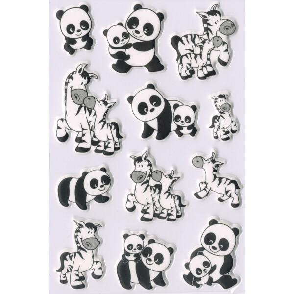 HERMA Sticker MAGIC "Panda- und Zebrafamilien", Foam