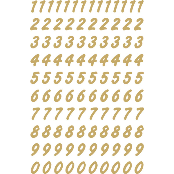 HERMA Zahlen-Sticker 0-9, Folie transparent, Zahlen gold