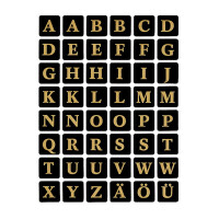 HERMA Buchstaben-Sticker A-Z, Folie geprägt, schwarz...