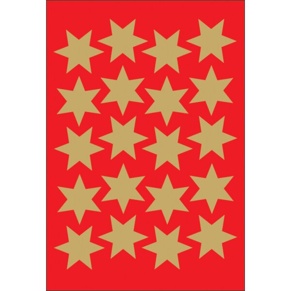 HERMA Weihnachts-Sticker DECOR "Sterne", 16 mm, gold