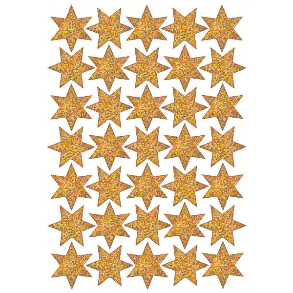 HERMA Weihnachts-Sticker DECOR "Sterne" gold beglimmert 1 Blatt à 35 Sticker 