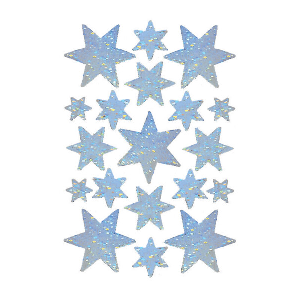 HERMA Weihnachts-Sticker DECOR "Sterne", silber, Holografie