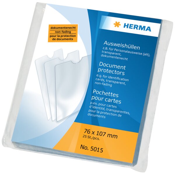 HERMA Ausweish&uuml;lle, PP, 2-fach, 0,14 mm, Format: 80 x 113 mm