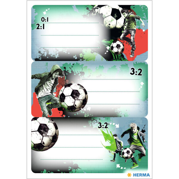 HERMA Buchetiketten "Football", beglimmert