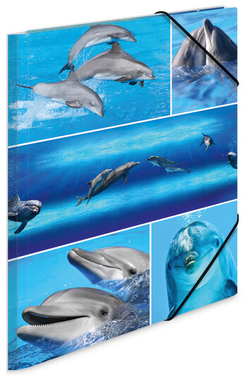 HERMA Eckspannermappe "Delfine", aus Karton, DIN A4