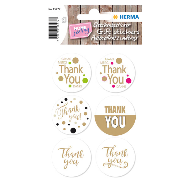HERMA Geschenke-Sticker HOME "Thank You"