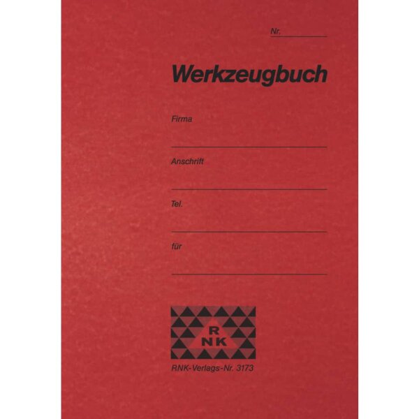 RNK Werkzeugbuch, A6, neutrale Fassung, 8 Blatt 3173