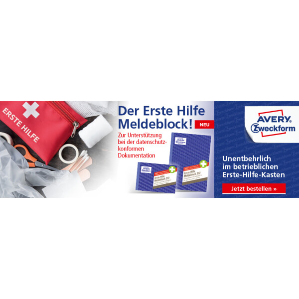 AVERY Zweckform Erste Hilfe Meldeblock 312, DIN A5, 50 Blatt