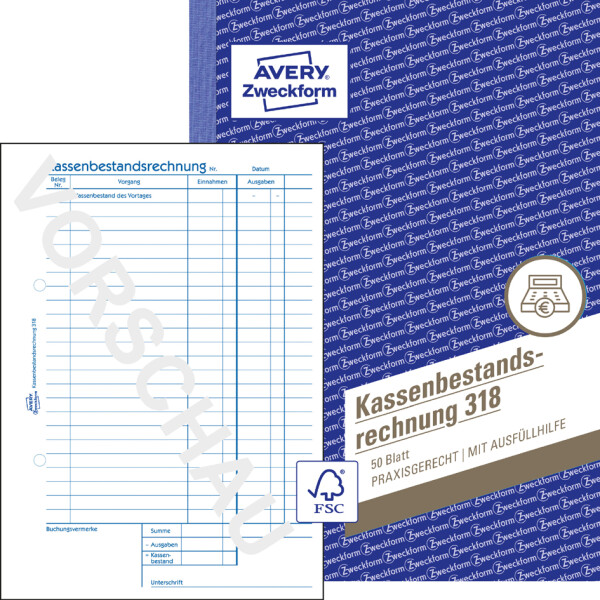 AVERY Zweckform Formularbuch "Kassenbericht", A5