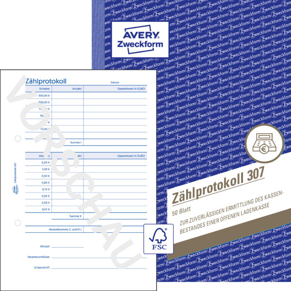 AVERY Zweckform Formularbuch "Kassenbericht", A5
