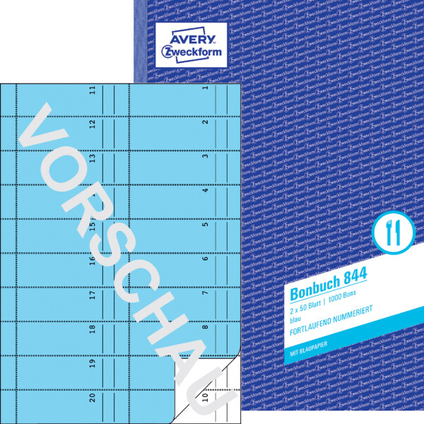 AVERY Zweckform Formularbuch "Bonbuch", A4, gelb