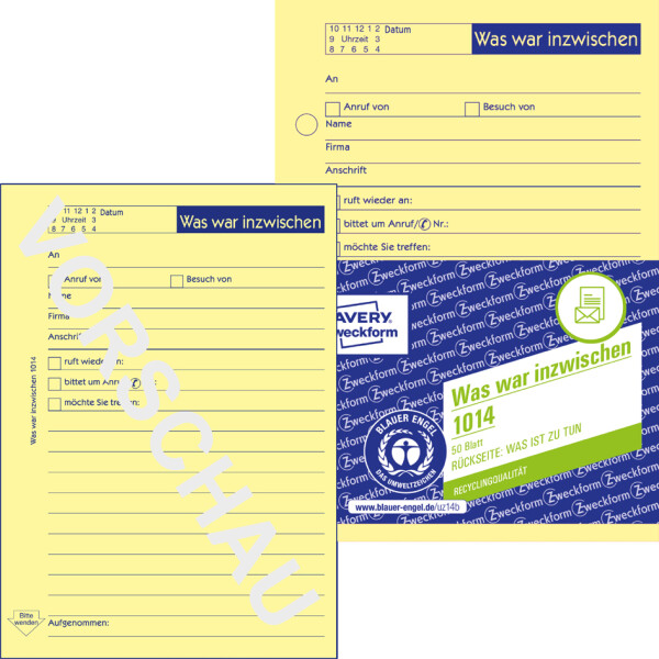 AVERY Zweckform Formularbuch "Kurzbrief", 1 3 A4, 100 Blatt