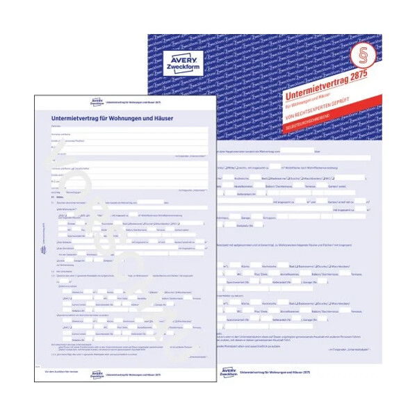 AVERY Zweckform Vordruck "Einheitsmietvertrag" 4-seitig, A4